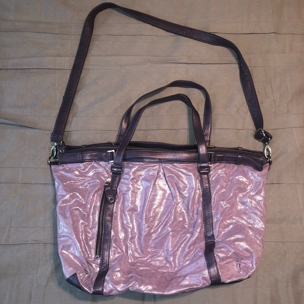 BCBGeneration Metallic Purple Crossbody Bag